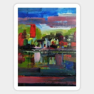 Abstract  Landscape River Lake 289 Sticker